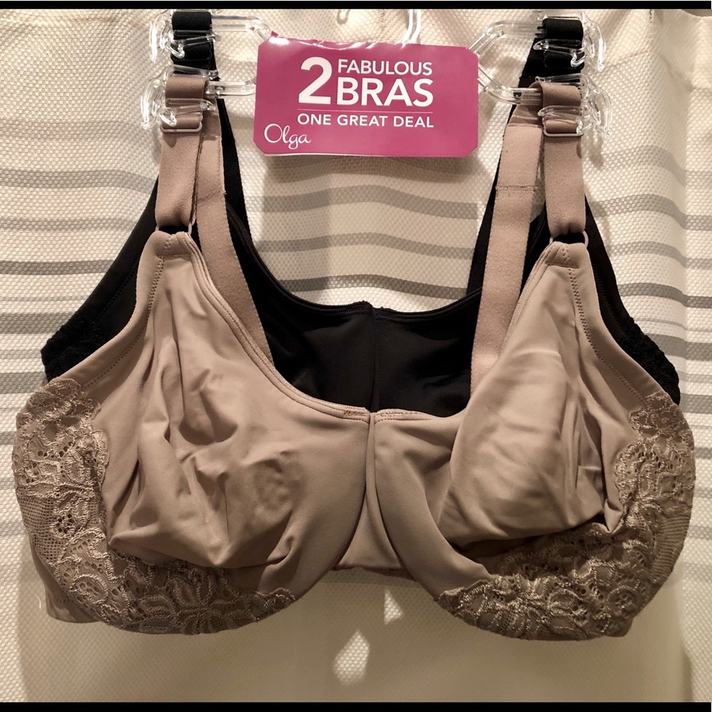 Two Pack Olga Gentle Lift Underwire Bras - NWOT